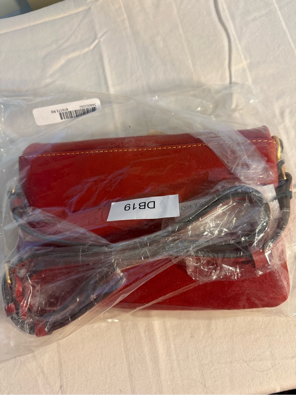 Dooney & Bourke Florentine Red Leather Foldover Clutch Wallet crossbody. - Picture 3 of 5